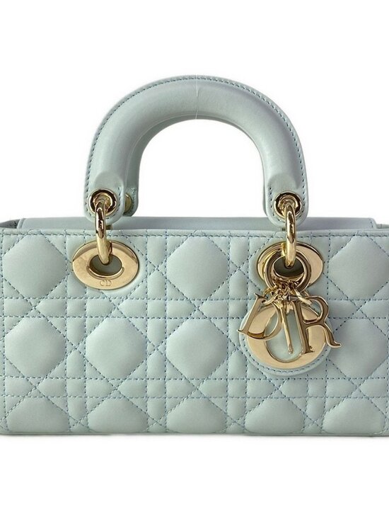 Christian Dior Handbags - ★SOLD★ Dior Handbag Lady D-joy Bag Small Light Blue Gold Lambskin